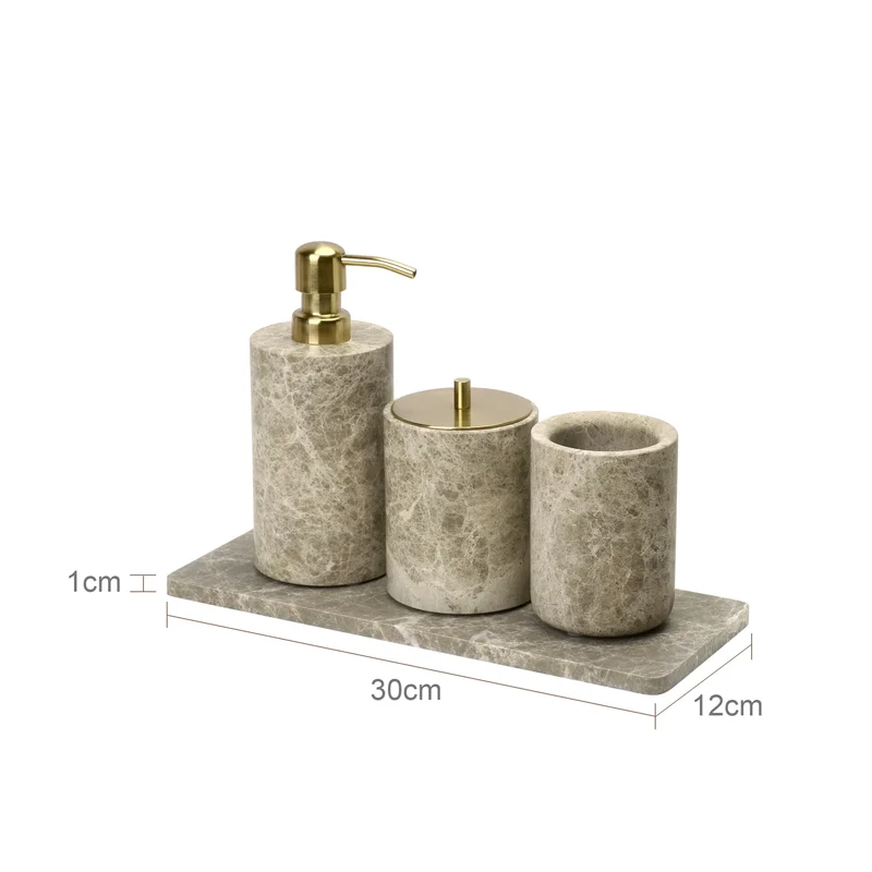 ImperialMarble Kaiserlicht – Luxus Badset aus echtem Naturmarmor (7-teilig)