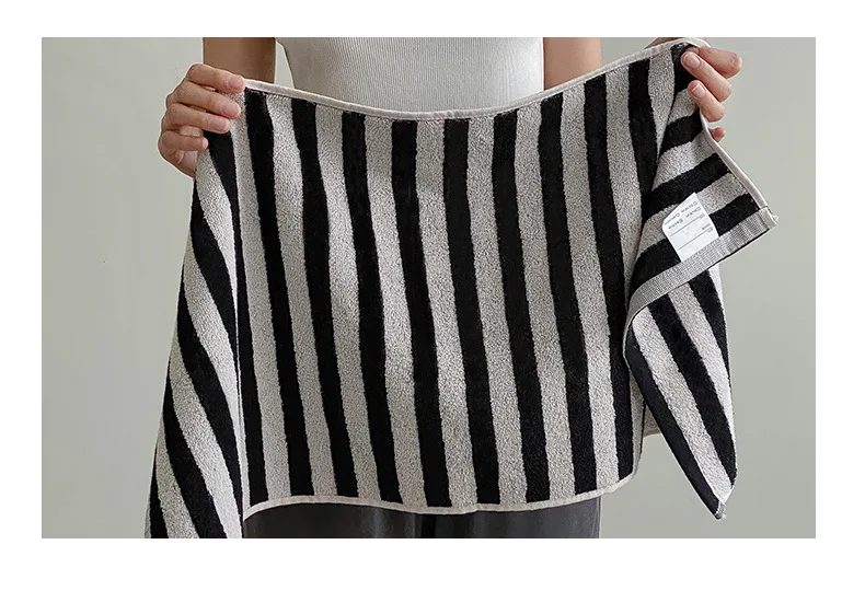 VeloraSoft StripePure Baumwollhandtücher – Ultraweiche, Saugstarke Bad- & Gesichtstücher