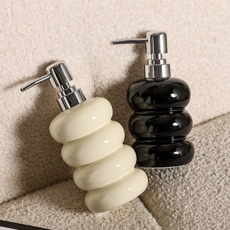 PureCeram Luxe Keramik Seifenspender – Elegante Flasche für Bad, Küche & Hotel