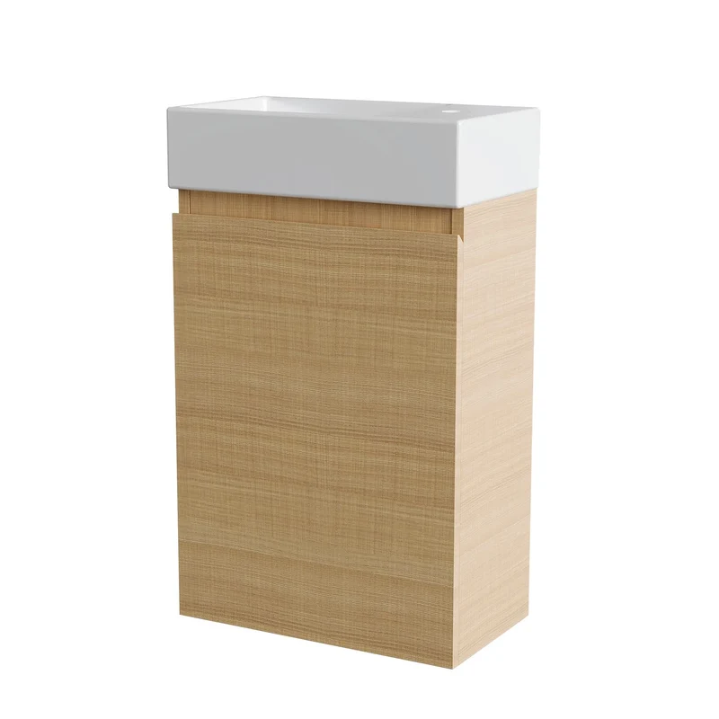 Garvee Armadio Bagno Moderno MDF Resistente Lavabo Ceramica Porta Soft-Close Rovere Design Europeo Compatto