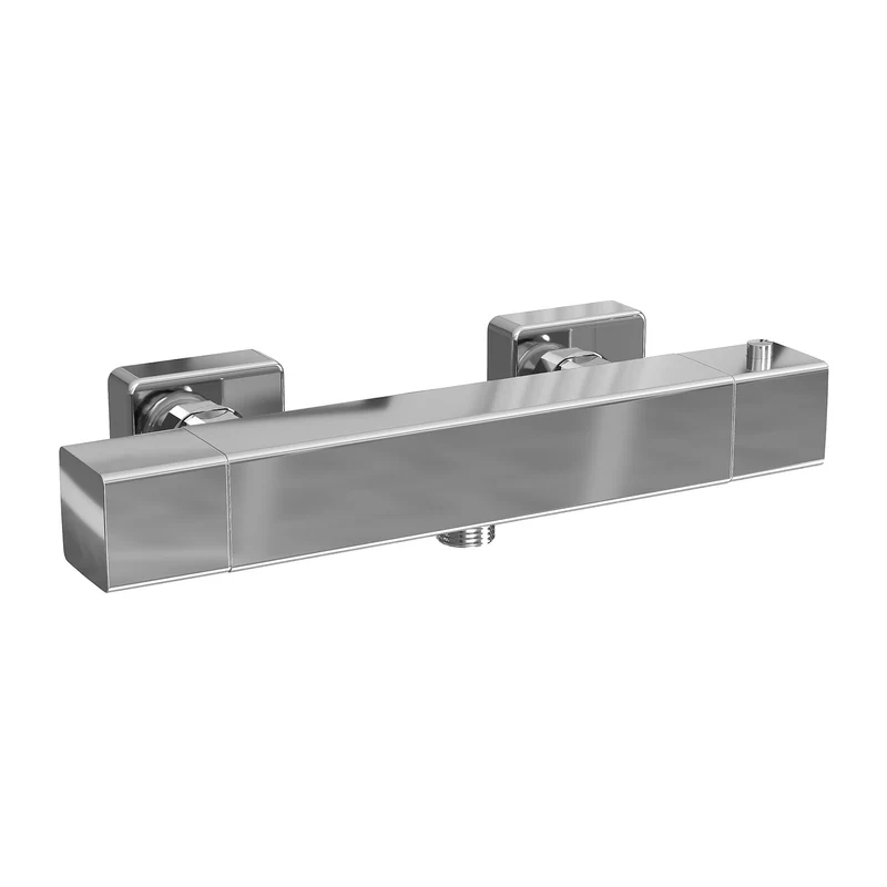 Garvee Duscharmatur Thermostat Quadratisch Chrom Einzelabgang Für Modernes Badezimmer, Zinklegierung, Chrom