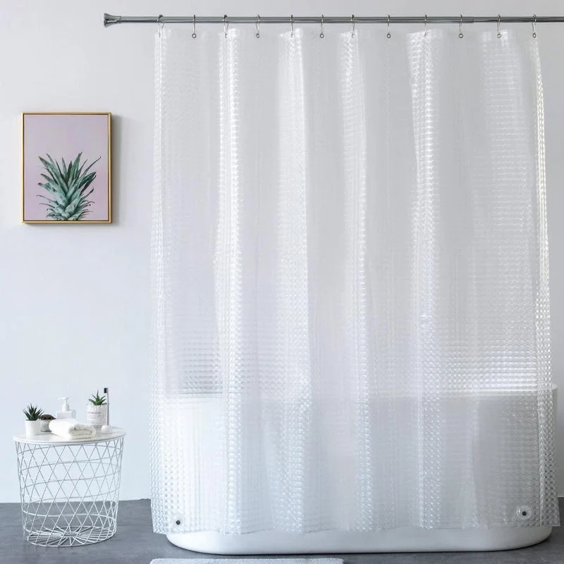 Transparenter Duschvorhang mit 3D Würfelmuster