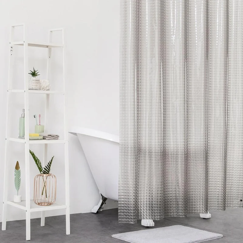 Transparenter Duschvorhang mit 3D Würfelmuster