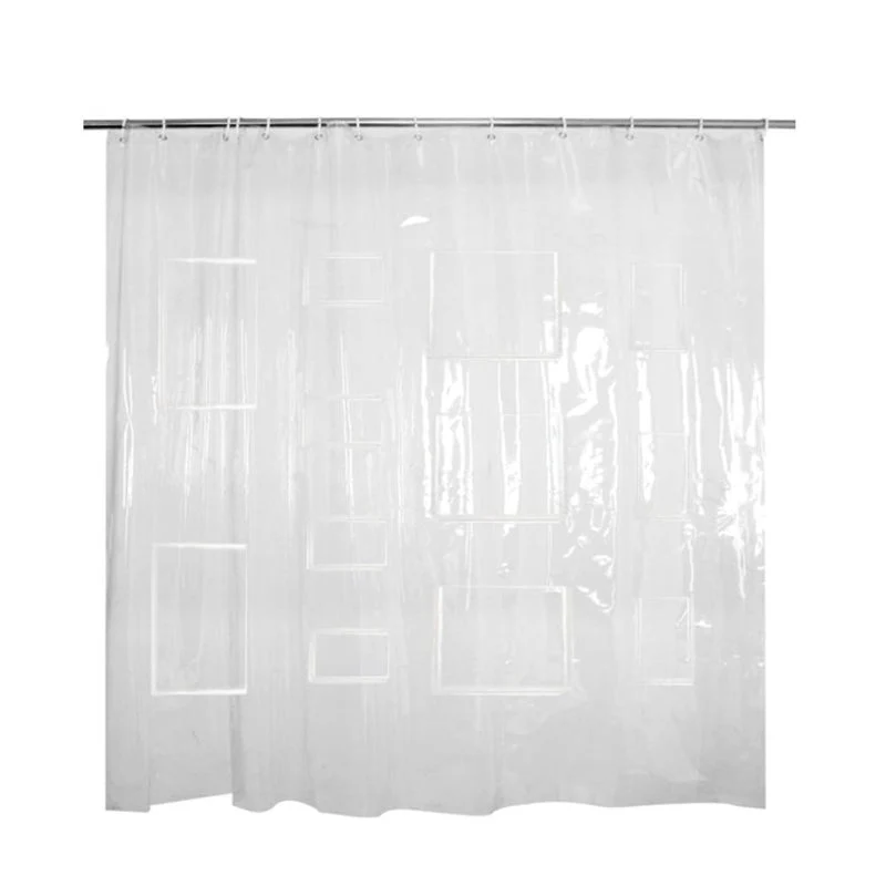 Transparenter Duschvorhang mit praktischen Taschen