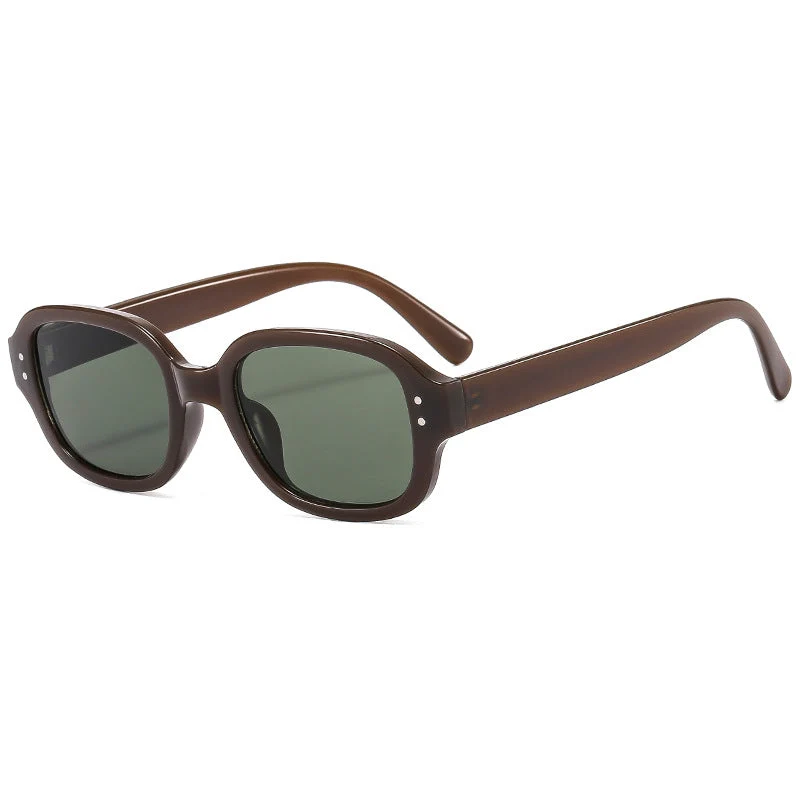 Dame solbriller med moderne, gjennomsiktig ramme og UV-beskyttelse Luvikno