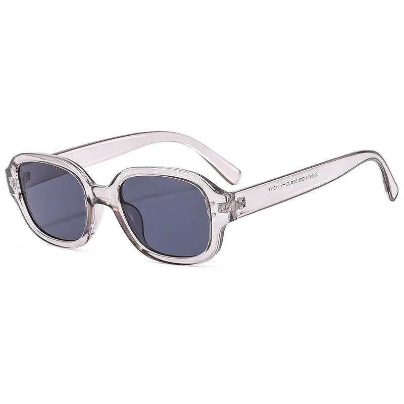 Dame solbriller med moderne, gjennomsiktig ramme og UV-beskyttelse Luvikno