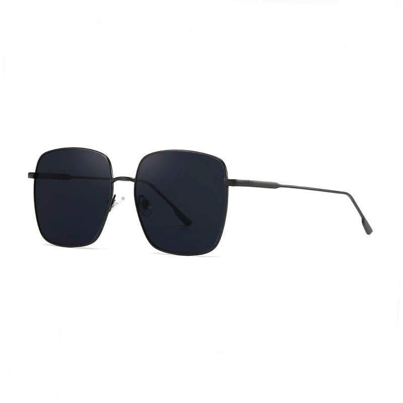 Dame solbrille med moderne firkantet rustfritt stålramme og polarisert glass Luvikno