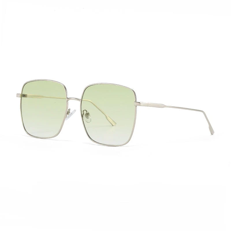 Dame solbrille med moderne firkantet rustfritt stålramme og polarisert glass Luvikno