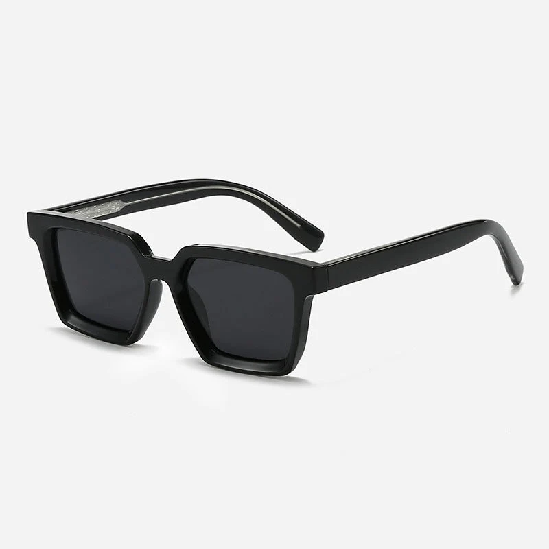 Dame kvadratisk solbrille med gjennomsiktig ramme og polarisert glass Luvikno