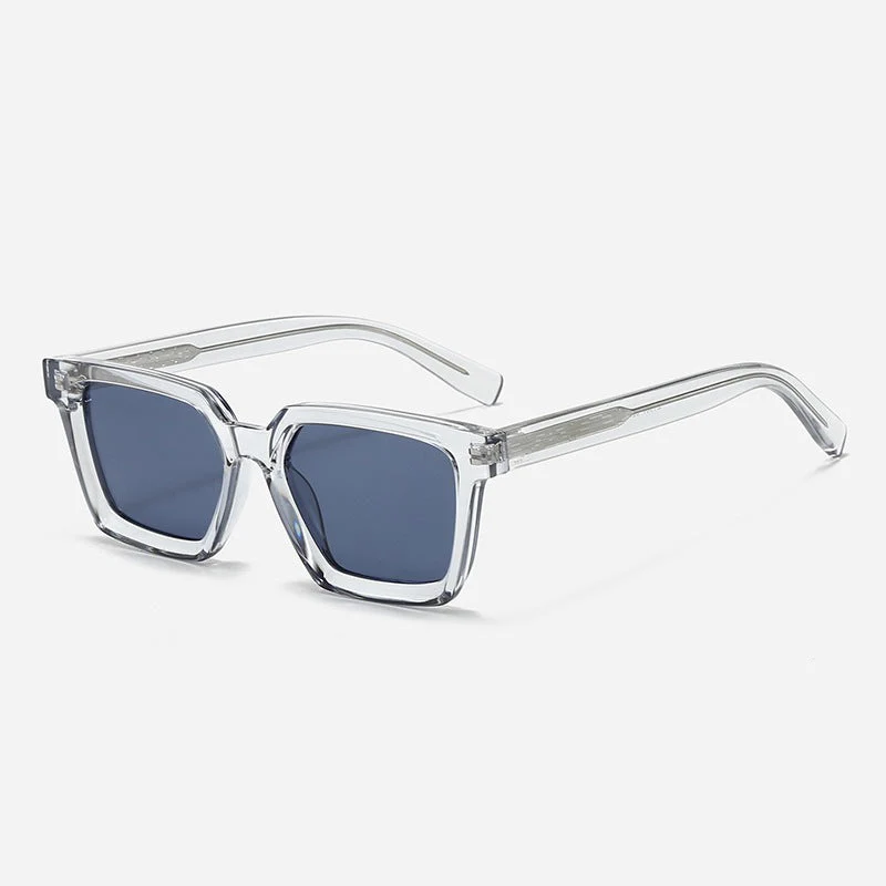Dame kvadratisk solbrille med gjennomsiktig ramme og polarisert glass Luvikno