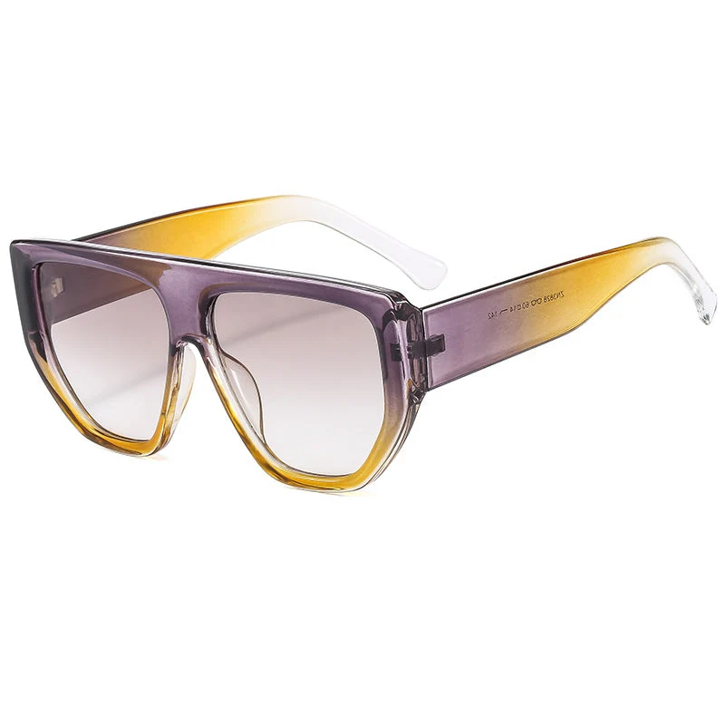 Dame oversized solbriller med stilige geometriske rammer Luvikno
