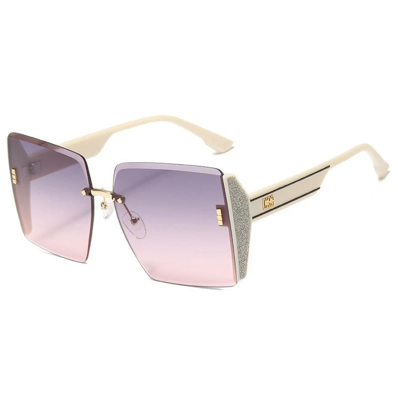 Dame Oversized solbrille med stilfull firkantet ramme Luvikno