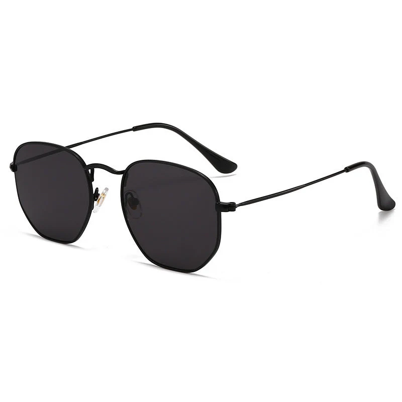 Dame Oversized solbriller med elegant gullmetallramme og solid UV-beskyttelse Luvikno