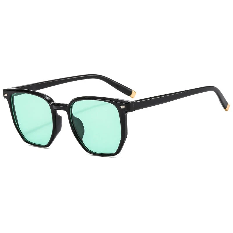 Dame moteriktig transparent solbrille i elegant hexagon-design Luvikno