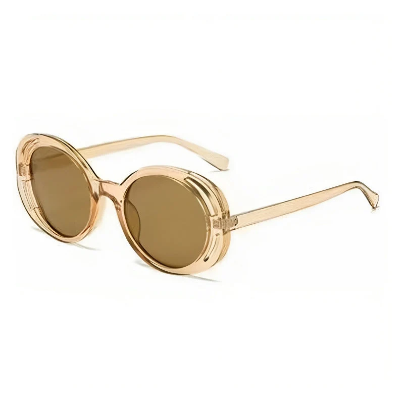 Dame Ovalformet Designer-solbrille med klassisk detalj Luvikno
