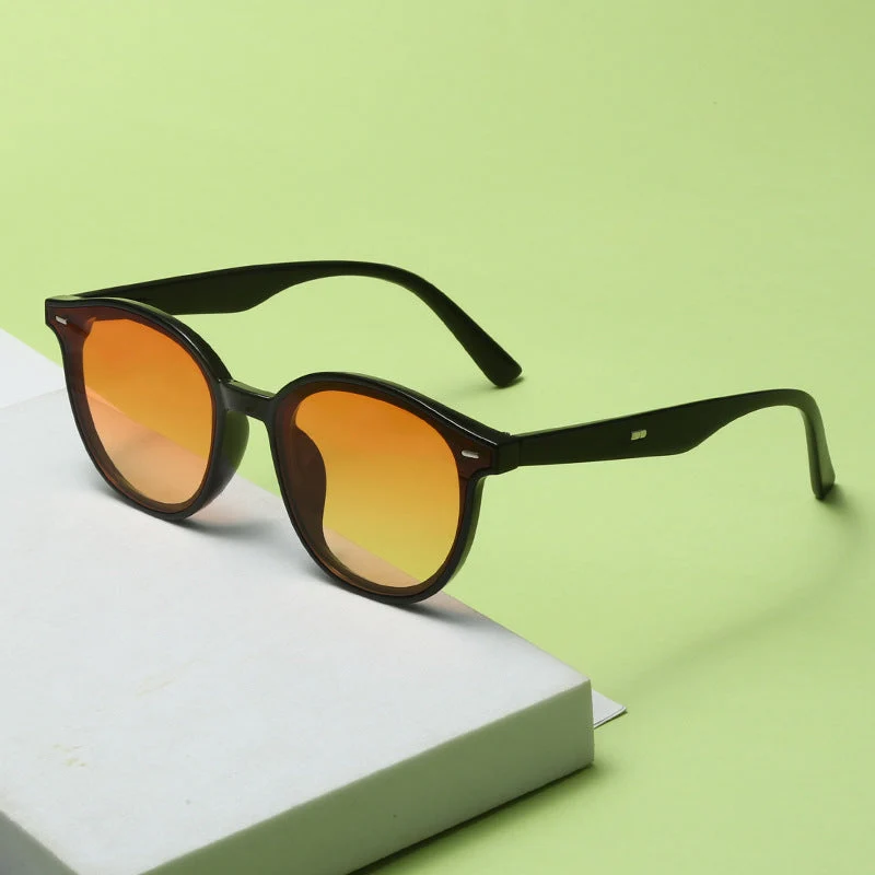Dame Motemessig Solbrille med trendy, rund ramme og UV-beskyttelse Luvikno