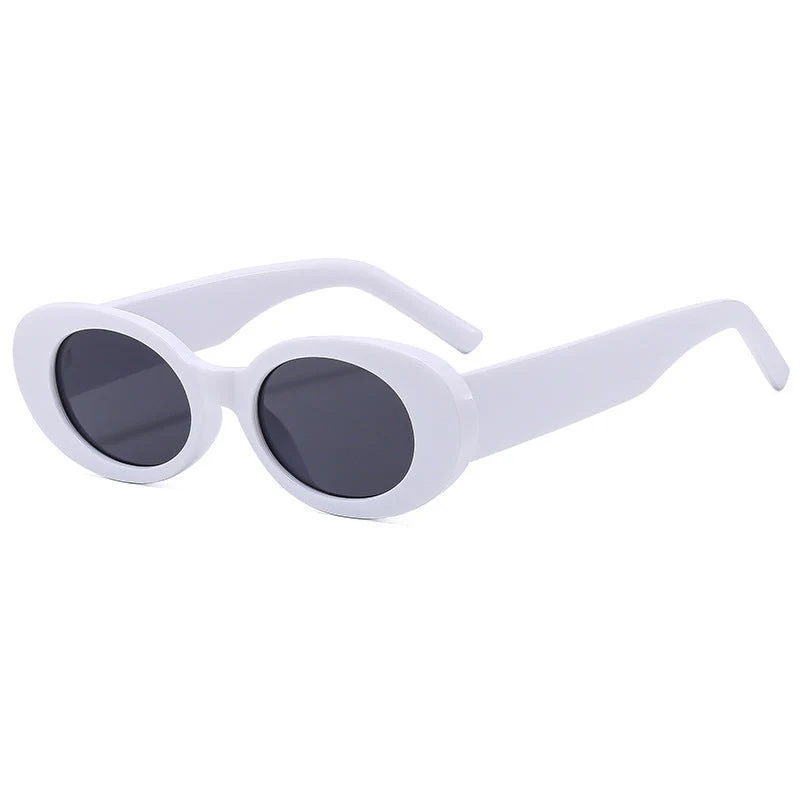 Dame modische solbrille med unik oval ramme Luvikno