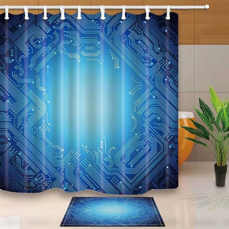 Duschvorhang mit elektrischem Leiterplatten Design
