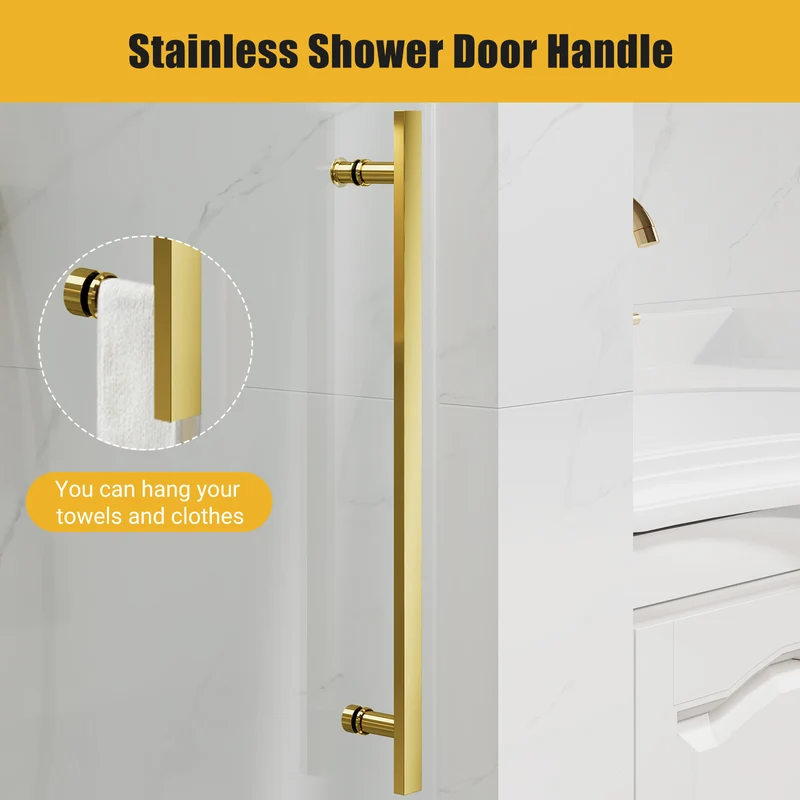 Garvee Porta Doccia Scorrevole 142-152x190 cm Vetro Temperato 8mm Senza Telaio Acciaio Inossidabile Bagno Moderno Regolabile Trasparente