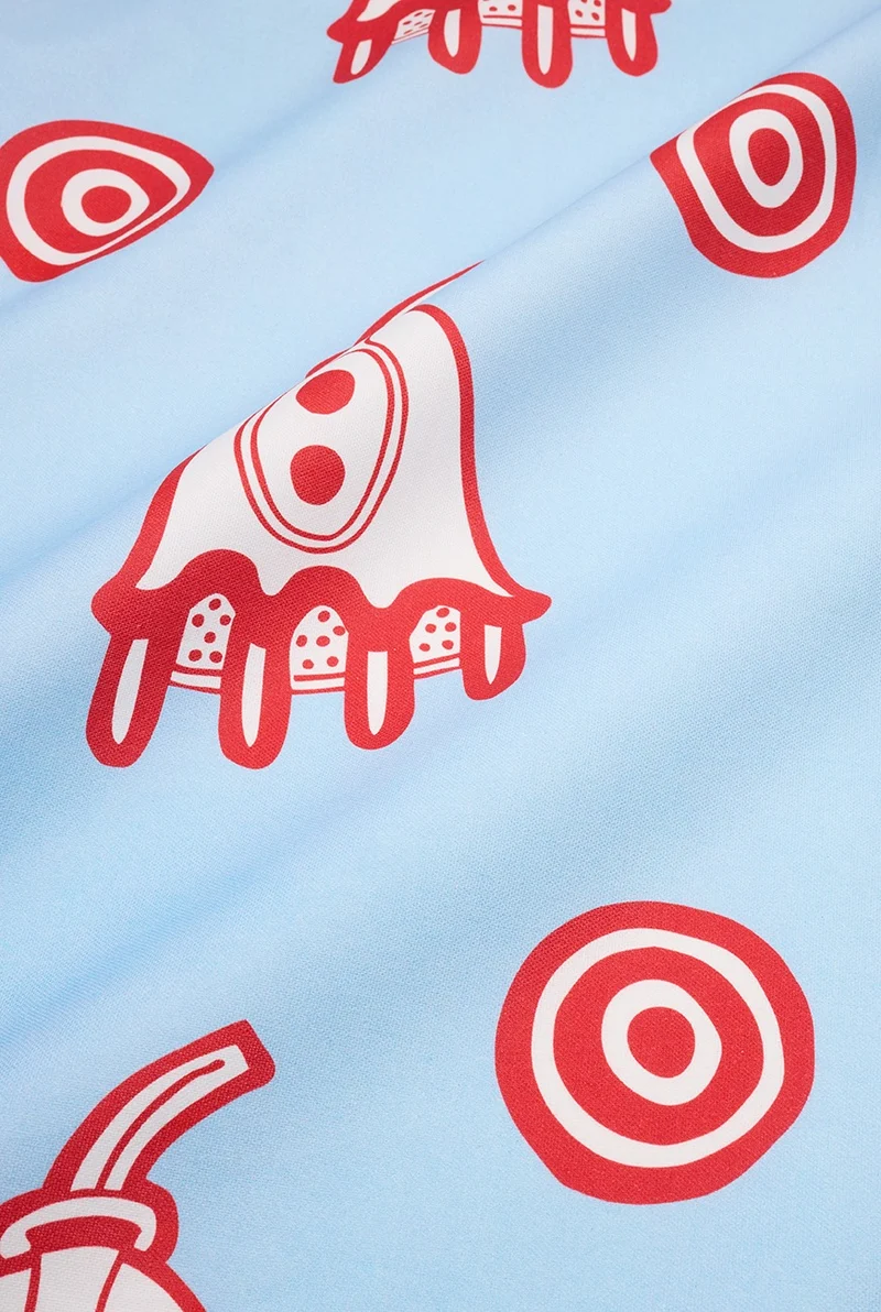 Artist Cotton Shower Curtain "Cosmic Blue" by Nathalie Du Pasquier & George Sowden