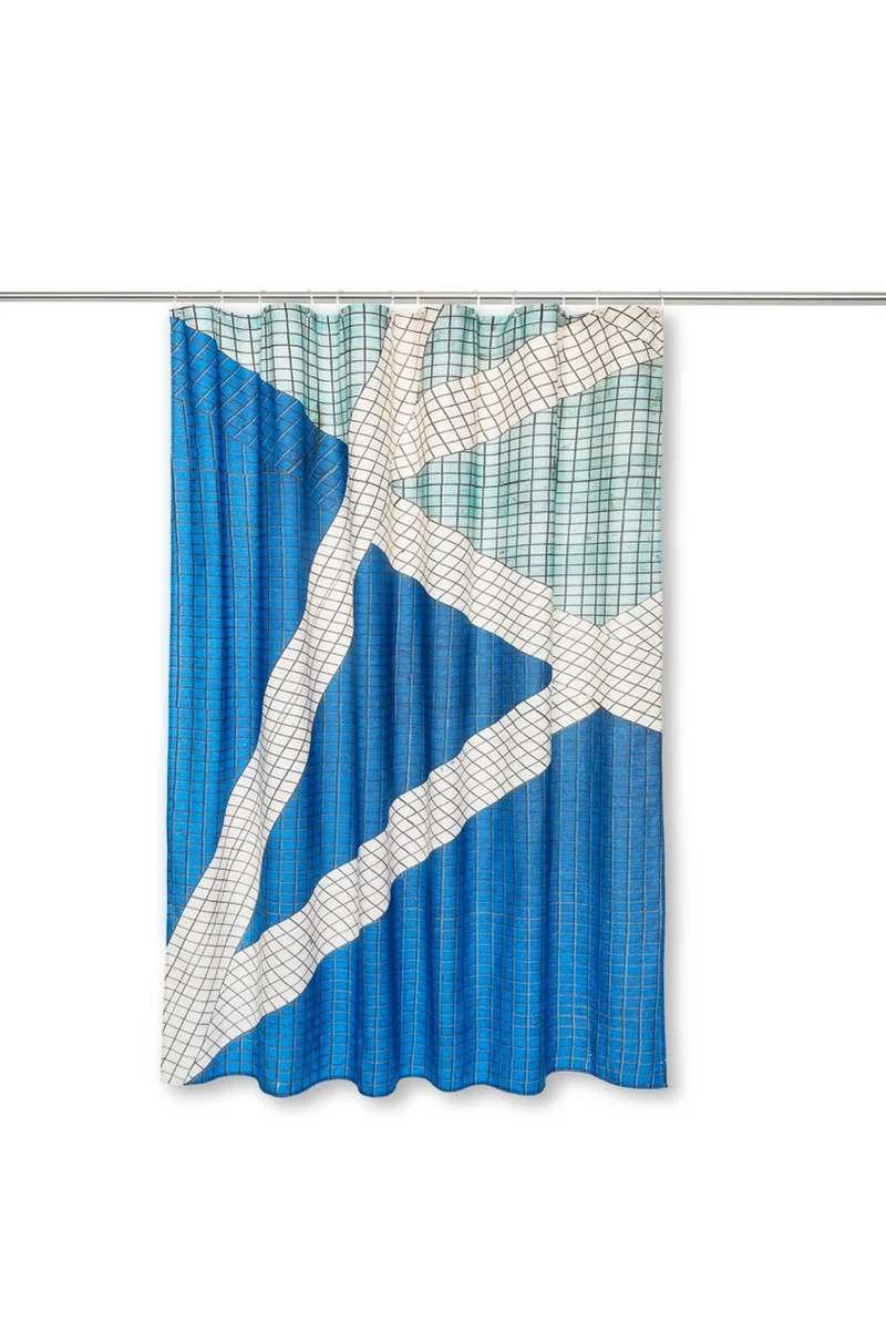 Artist Cotton Shower Curtain "Bathhouse Index" by Michele Rondelli
