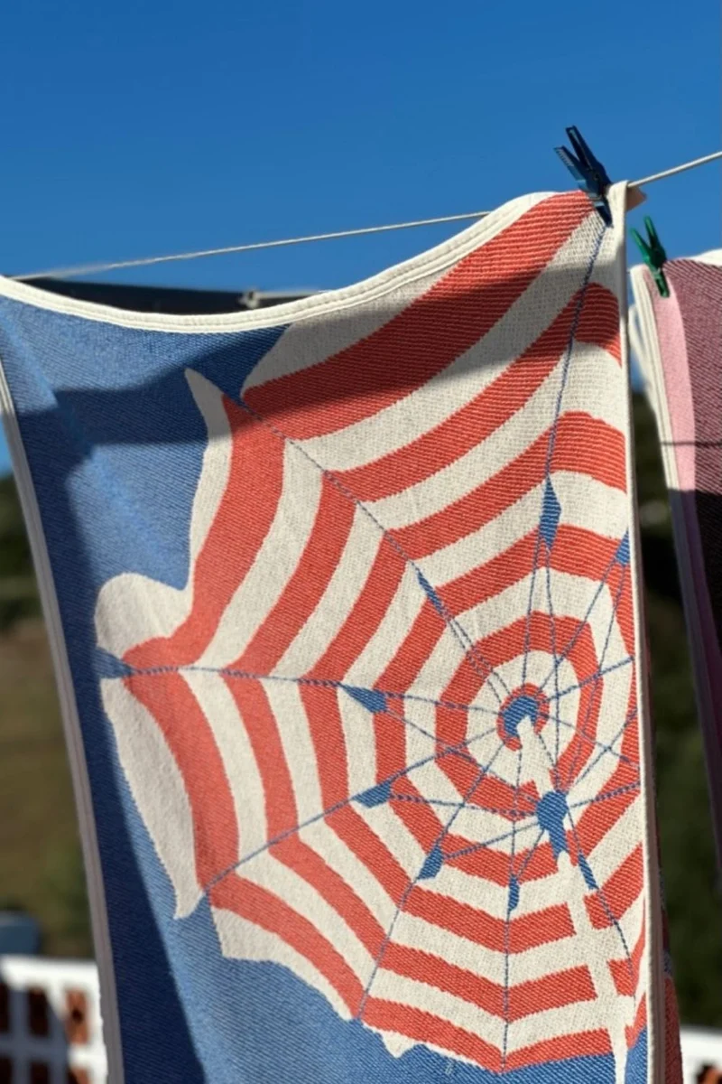Cotton Beach Towel / Mini Blanket "Sun No Ray" by Dalakami