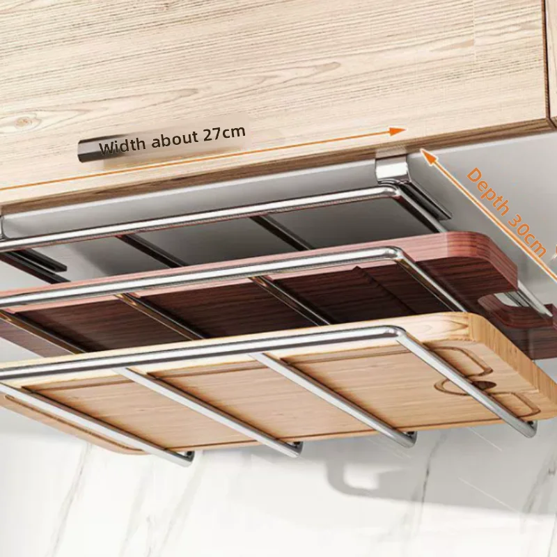 Schneidebrett Halter Edelstahl Unter Schrank – Küchen Organizer | Hängende Aufbewahrung | Platzsparendes Design