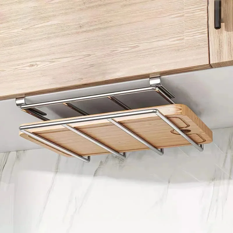 Schneidebrett Halter Edelstahl Unter Schrank – Küchen Organizer | Hängende Aufbewahrung | Platzsparendes Design