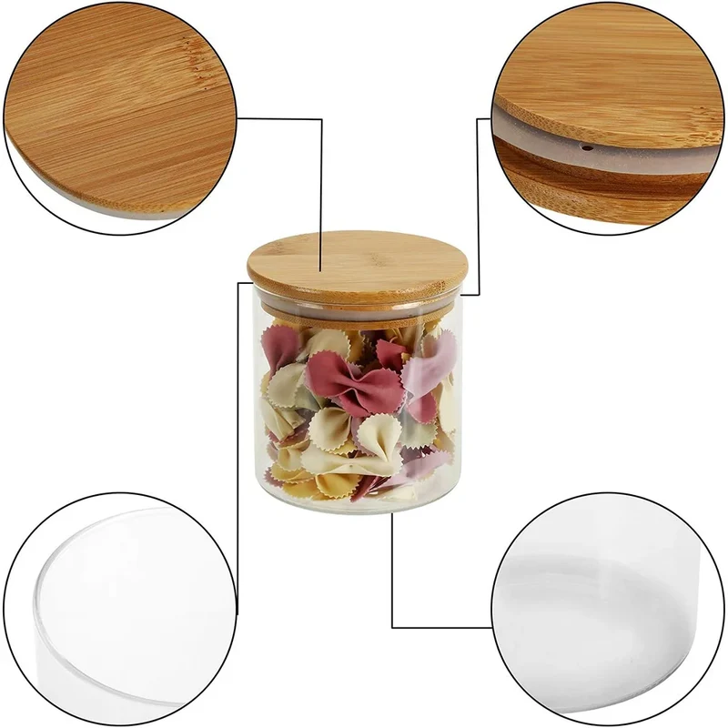 PureVorrat Glasbehälter Set – Vorratsdosen mit Holzdeckel | Luftdicht & Stilvoll | Moderne Küchenaufbewahrung