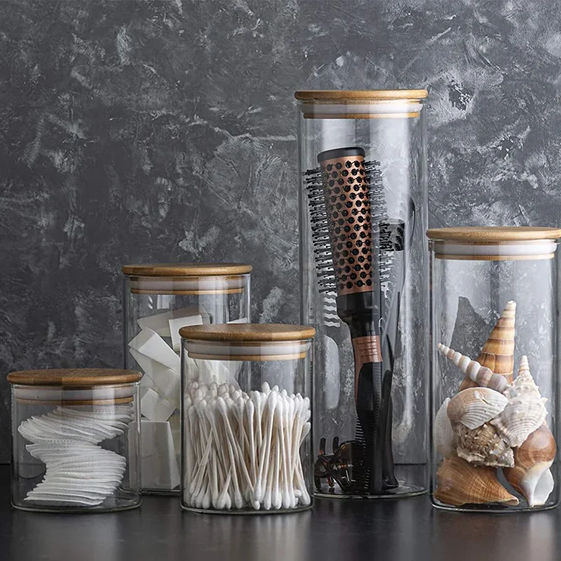 PureVorrat Glasbehälter Set – Vorratsdosen mit Holzdeckel | Luftdicht & Stilvoll | Moderne Küchenaufbewahrung