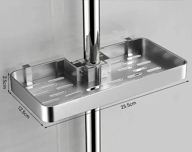 AquaFix Duschregal Ohne Bohren – Doppelablage Aluminium | Mit Handtuchstange | Rostfrei & Platzsparend