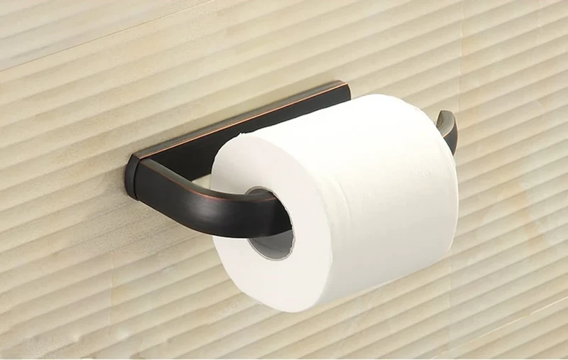 AuroraBrass – Premium Toilettenpapierhalter aus Kupfer & Messing in Gebürstetem Finish