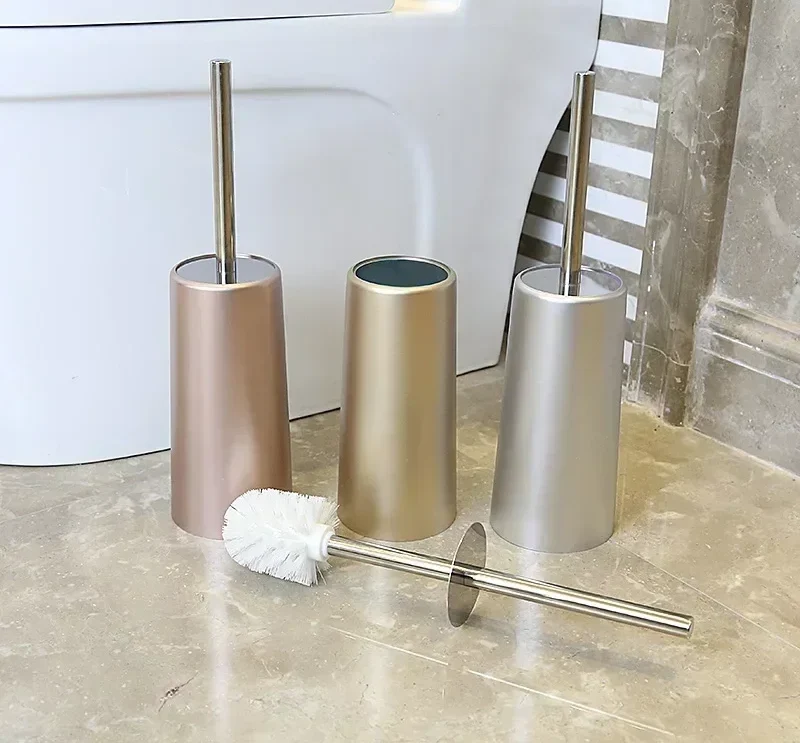 GoldAura CleanLine – WC-Bürste mit Halter in Eleganter Gold-Optik