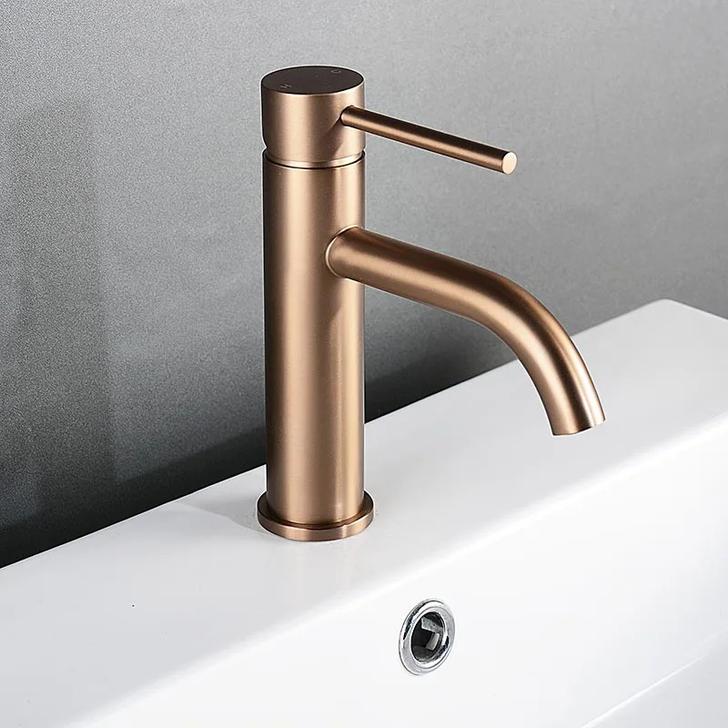 ROSEVÉRA Brushed Gold – Design Waschtischarmatur aus Edelstahl (Einloch, Einhebel)