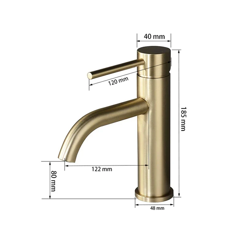 ROSEVÉRA Brushed Gold – Design Waschtischarmatur aus Edelstahl (Einloch, Einhebel)
