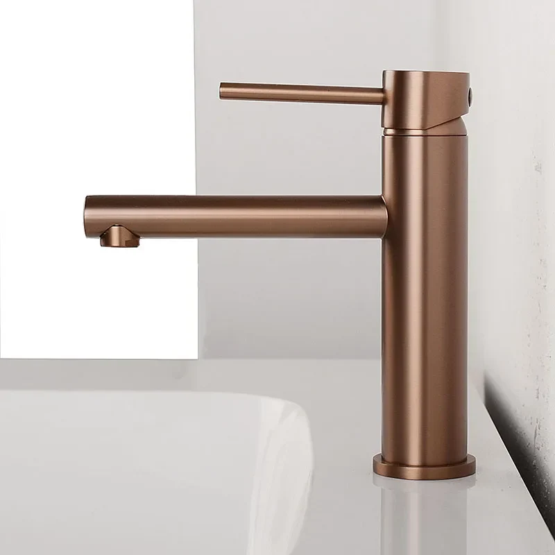 ROSEVÉRA Brushed Gold – Design Waschtischarmatur aus Edelstahl (Einloch, Einhebel)