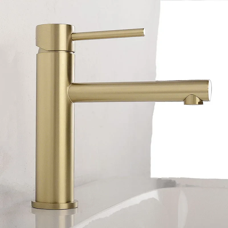 ROSEVÉRA Brushed Gold – Design Waschtischarmatur aus Edelstahl (Einloch, Einhebel)