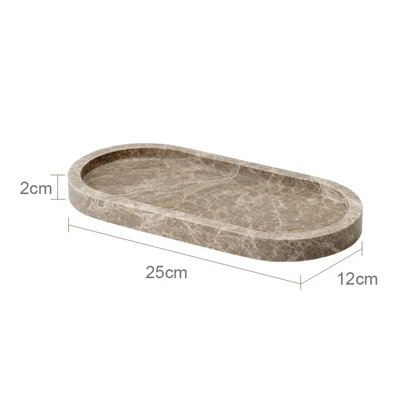 ImperioMarble Emperador Light – Luxus Naturmarmor Badezimmer Accessoires Set (7-teilig)