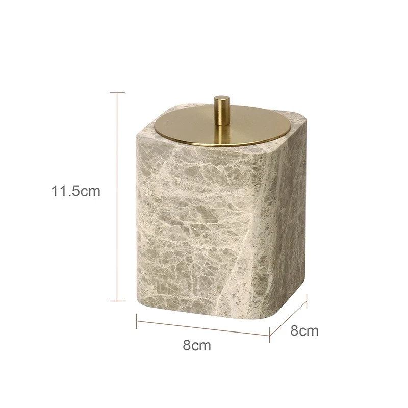 ImperioMarble Emperador Light – Luxus Naturmarmor Badezimmer Accessoires Set (7-teilig)