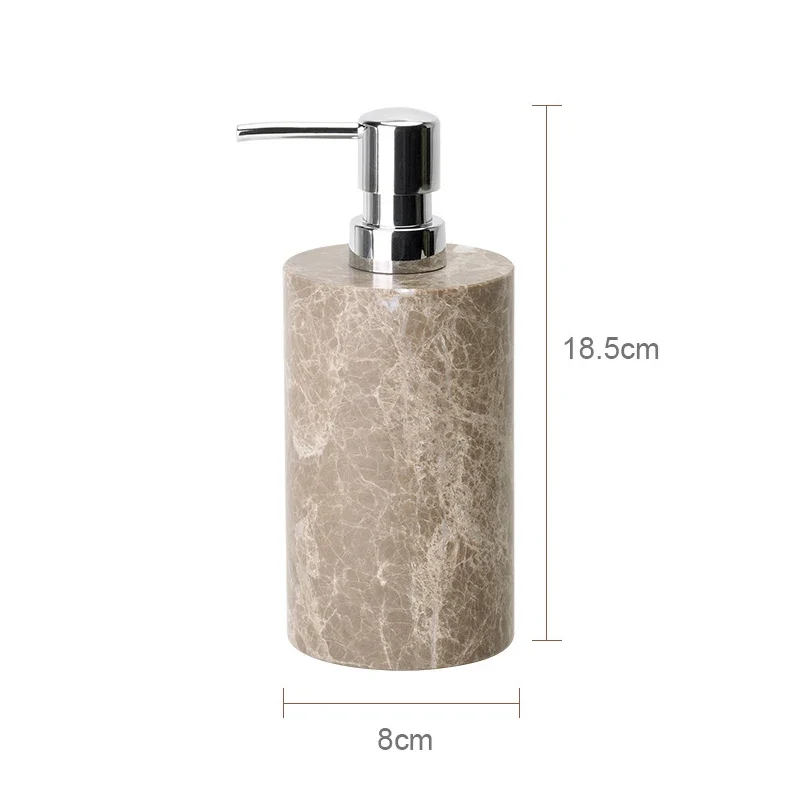 ImperioMarble Emperador Light – Luxus Naturmarmor Badezimmer Accessoires Set (7-teilig)