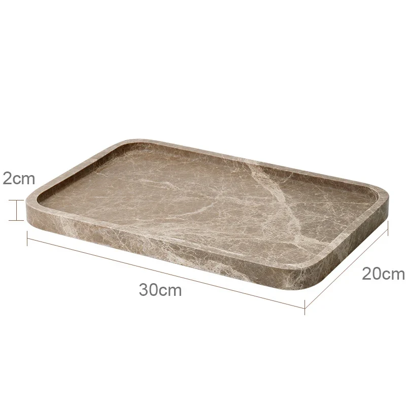ImperioMarble Emperador Light – Luxus Naturmarmor Badezimmer Accessoires Set (7-teilig)