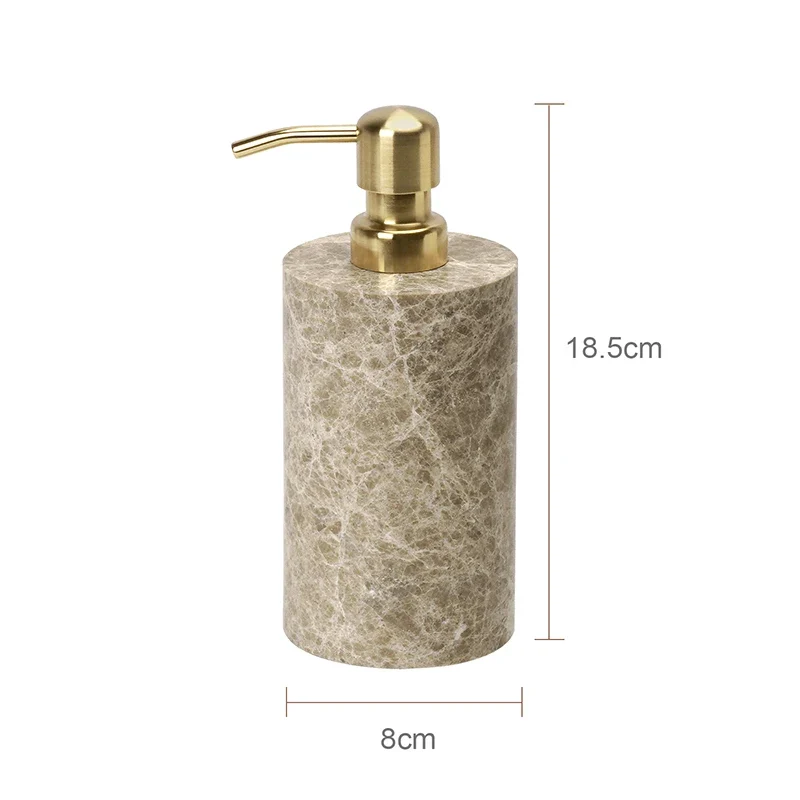 ImperioMarble Emperador Light – Luxus Naturmarmor Badezimmer Accessoires Set (7-teilig)
