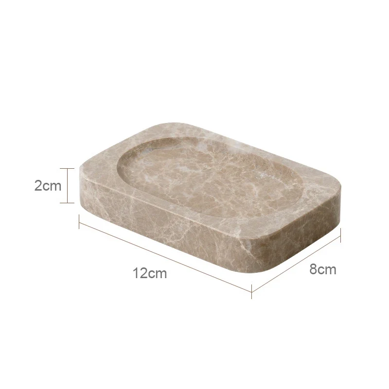 ImperioMarble Emperador Light – Luxus Naturmarmor Badezimmer Accessoires Set (7-teilig)