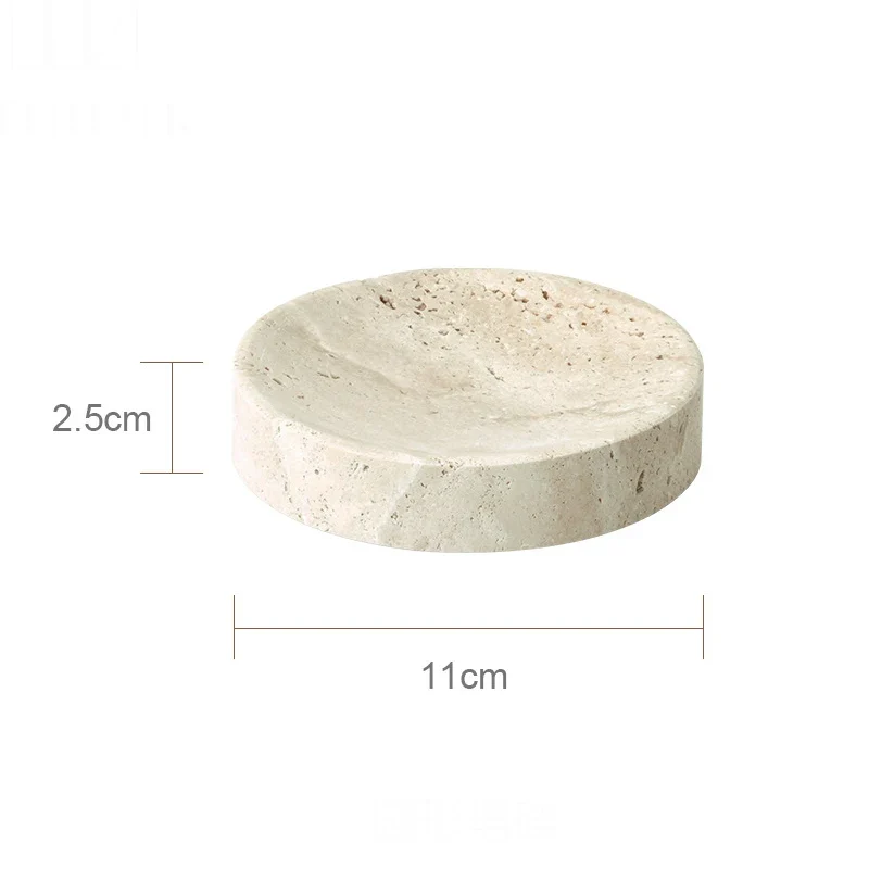 TraveraStone Luxury Travertin Badezimmer-Accessoires Set – Elegantes Naturstein Bad-Set mit Seifenspender, Zahnbürstenhalter & Tablett