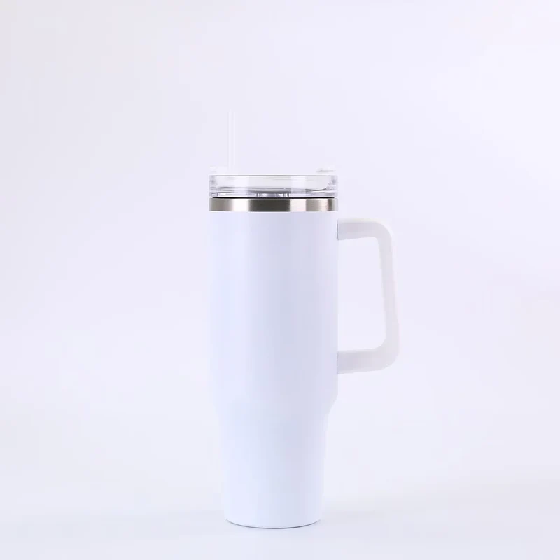 Thermobecher 1200ml mit Griff & Strohhalm – 24h Isoliert, Edelstahl, Reise & Büro | Geschenk