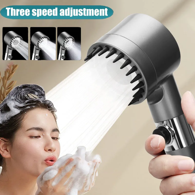 Duschkopf mit 3 Einstellungen – Druckerhöhend, Massagefunktion & Filter