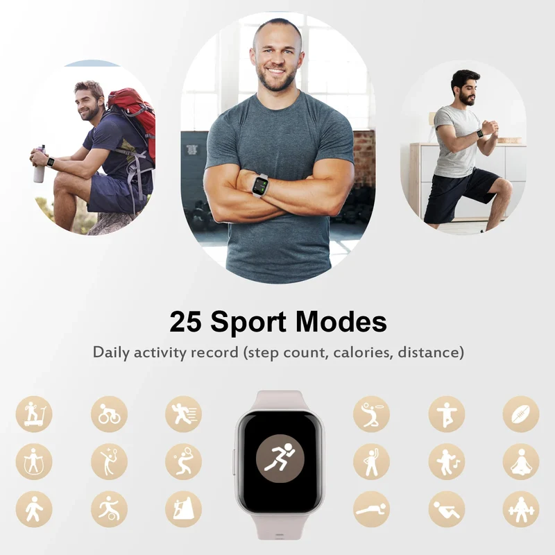 Smartwatch Fitness Tracker für Damen & Herren – 1,69 Zoll Touch Display, Schrittzähler & Schlafmonitor