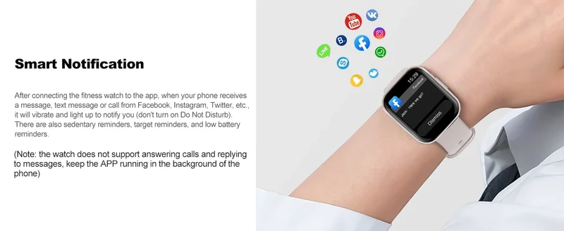 Smartwatch Fitness Tracker für Damen & Herren – 1,69 Zoll Touch Display, Schrittzähler & Schlafmonitor