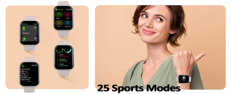 Smartwatch Fitness Tracker für Damen & Herren – 1,69 Zoll Touch Display, Schrittzähler & Schlafmonitor