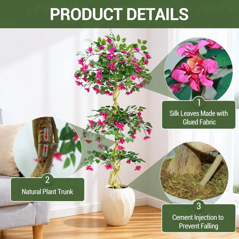 Künstlicher Bougainvillea-Baum im Topf – Lebensecht, UV-beständig | 120/150/180cm